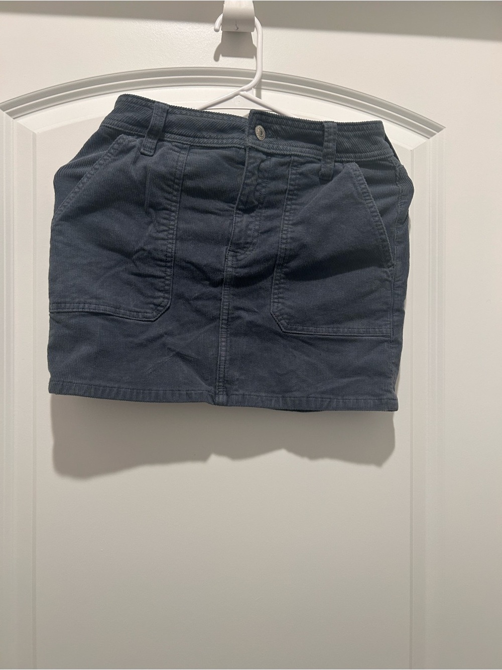 American Eagle Outfitters Slate Blue Corduroy Skirt